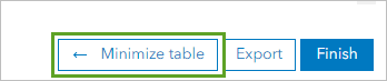 Minimize Table button