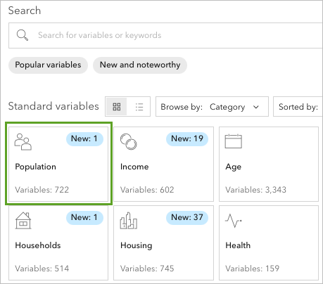 Select the Population category.