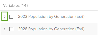 Expand 2023 Population by Generation (Esri).