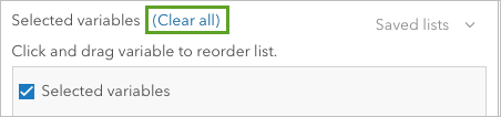 Clear all selected variables.