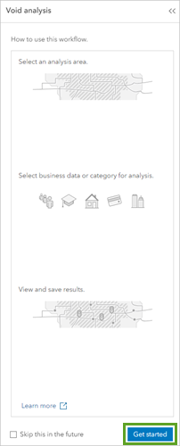 Void analysis pane and Get started button