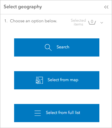 Select geography pane