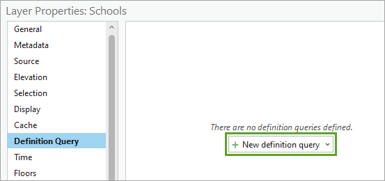 New definition query option