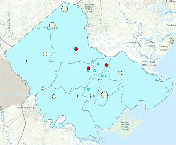 Selected schools where the median household income is less than or equal to $55,000