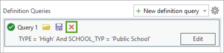 Remove definition query button