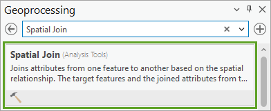 Spatial Join tool in search results