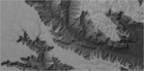 Hillshade image consisting of semitransparent elevation, hillshade, and slope layers