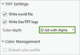 Color depth set to 32-bit with Alpha
