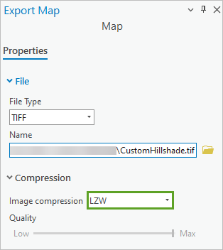 Export Map pane