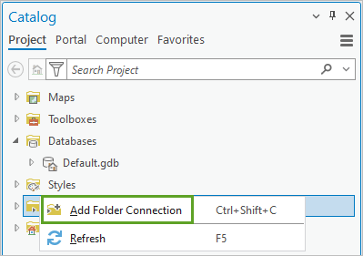 Add Folder Connection