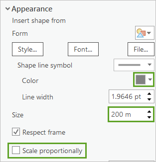 Configuration for Appearance section