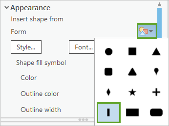 Change marker form to stick shape.