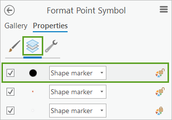 Shape marker properties