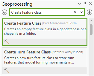Create Feature Class tool