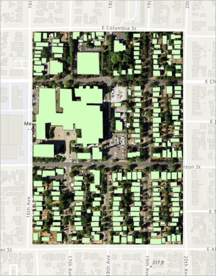 The clipped layer and training samples on the map