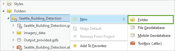 Folder menu option