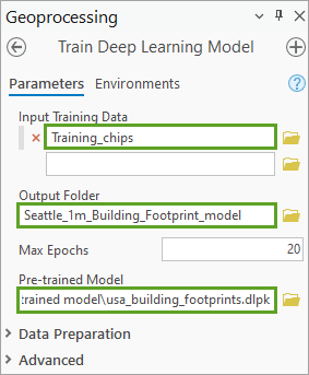 Train Deep Learning Model parameters