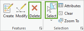 Select and Delete buttons