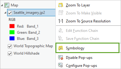 Symbology menu option