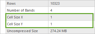 Cell Size X and Cell Size Y fields