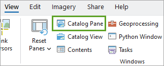 Catalog Pane button