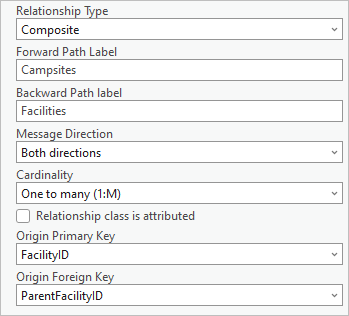 Create Relationship Class parameters