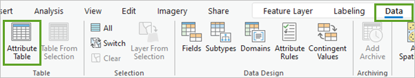 Open attribute table.