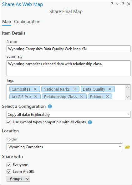 Set share properties.