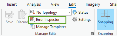 Error Inspector button on the Edit ribbon tab