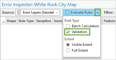 Evaluate Rules settings