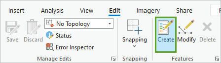 Create button on the Edit ribbon tab