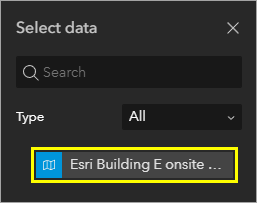Map in the Select data pane