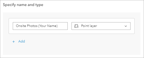 Name and type for the new feature layer