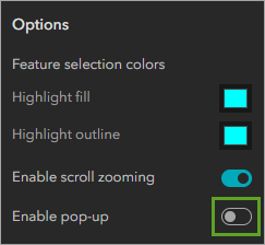 Enable pop-up option