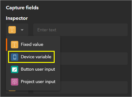 Device variable option