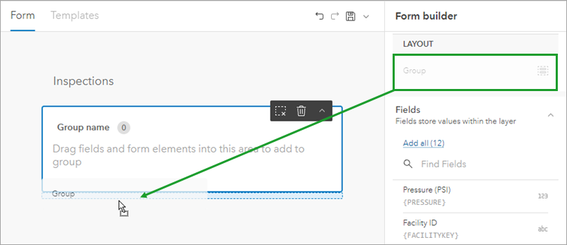 Add groups to the form