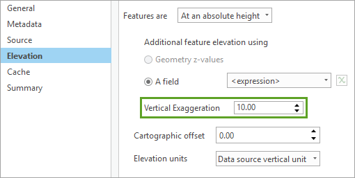 Vertical Exaggeration parameter