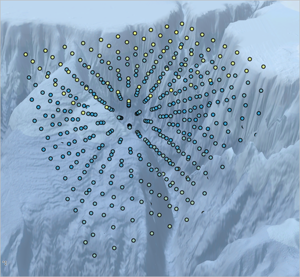 The 3D prediction points drawn based on their predicted oxygen level