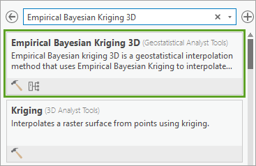 Empirical Bayesian Kriging 3D search results