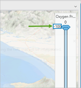 Range slider depth changed to 100 meters below the surface