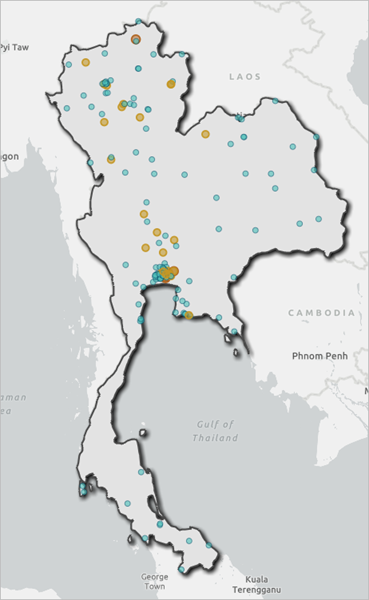 Air quality monitoring stations in Thailand
