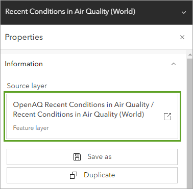 Click Recent Conditions in Air Quality / Recent Conditions in Air Quality (World).