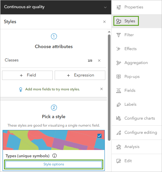Click Style options.