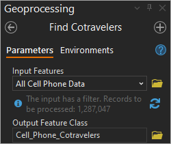 Find Cotravelers input and output parameters