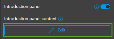 Edit button for Introduction panel content