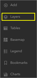 Layers button on Contents toolbar