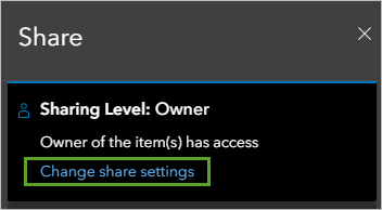 Change share settings in the Share pane