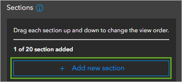 Add new section button