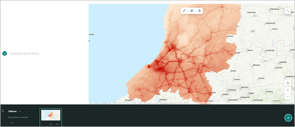 Sidecar containing map showing nitrogen oxide in the Netherlands