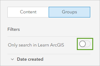 Search parameters with the option to only search in your group turned off